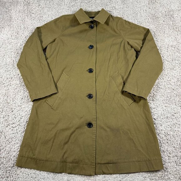 Everlane Jackets & Blazers - Everlane The Mac Coat Olive Green Organic Cotton Slash Pocket Womens 2